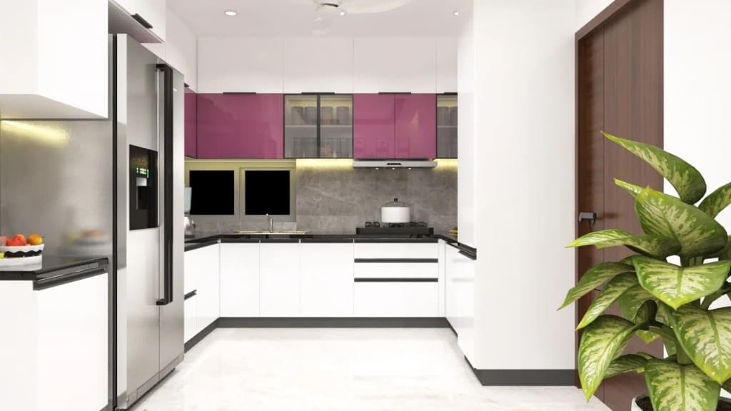 Kitchen interior render — Delhi project — still 3